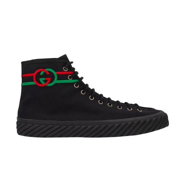 GUCCI Interlocking G High 'Black' Sneaker Size M7.5/W9.5 - Picture 1 of 11